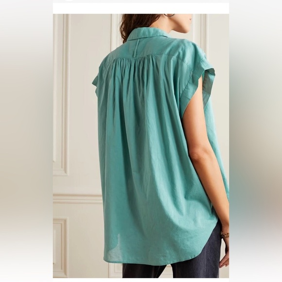Nili Lotan Normandy Tunic Shirt Top Cotton Collared Oversized Kimono XS - Picture 7 of 9